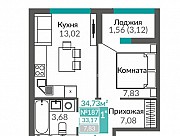 Продам 1-к квартиру, 33.17 кв.м, этаж 14 из 16 Симферополь объявление с фото