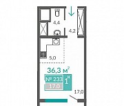 Продам 1-к квартиру, 36.3 кв.м, этаж 6 из 9 Евпатория объявление с фото